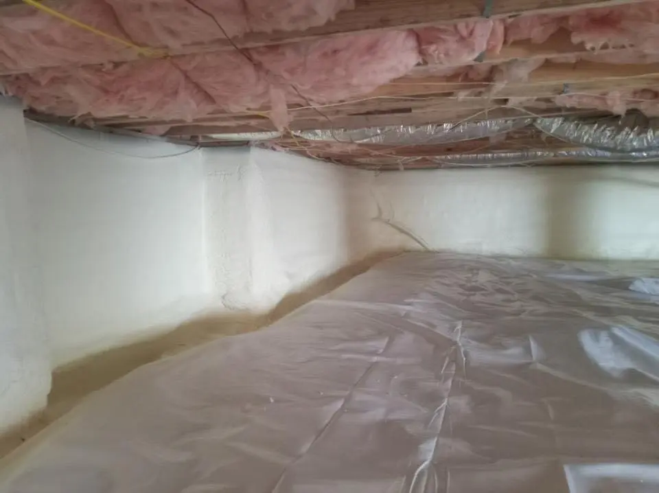 Crawl space encapsulation with closed-cell spray foam for Metal Roof Coating in Veneta